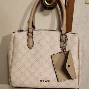 Nine West Cream and Tan Satchel